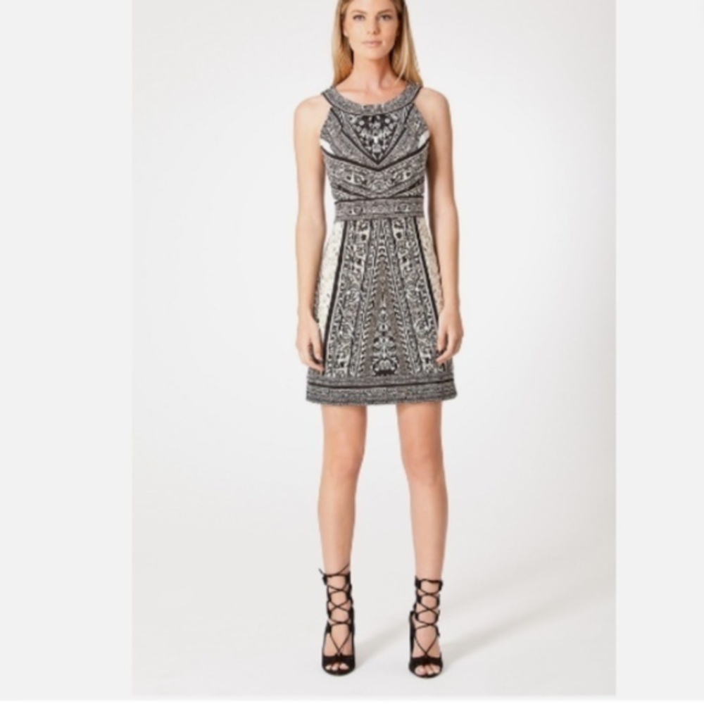 Hale Bob Black White Tunic Knit Jersey Sleeveless Mini Dress XS Nwt